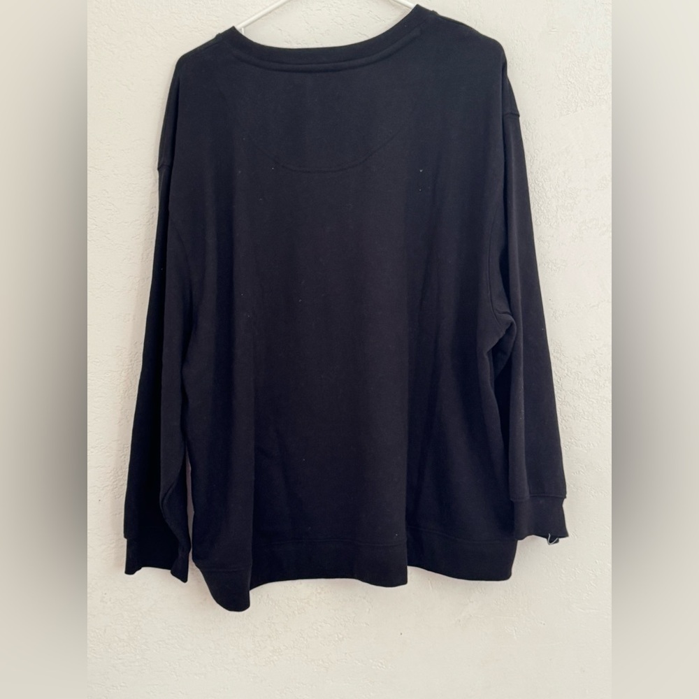 Karl Lagerfeld Black Sweatshirt with Silver Paris Eiffel Tower Women Size 2X NWT - Picture 10 of 12